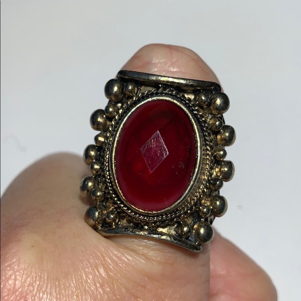 Red stone ring.